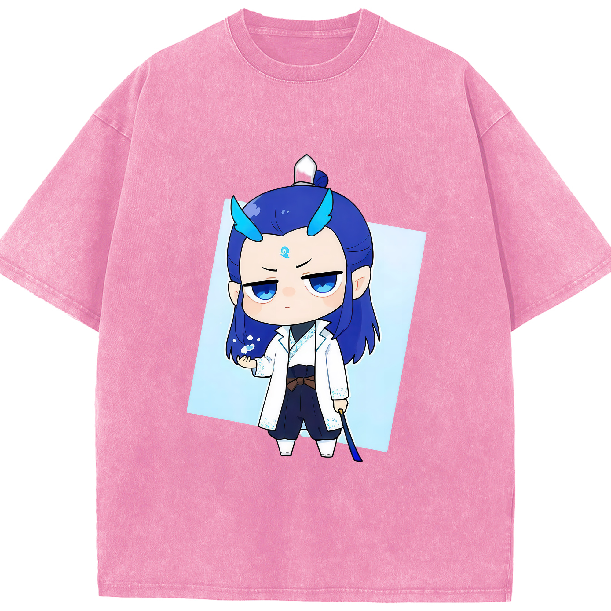 （画像用） Ne Zha 2 ナタ 魔童の大暴れ 綿100% ヴィンテージ風 半袖Tシャツ（フロントプリント）